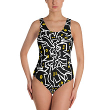 Lade das Bild in den Galerie-Viewer, Into the Void all over print cute black cat One-Piece Swimsuit
