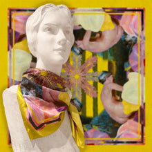 Load image into Gallery viewer, Sunflower 100% Silk Scarf - Studio Aquilina x Daniel Borg Artist collab

