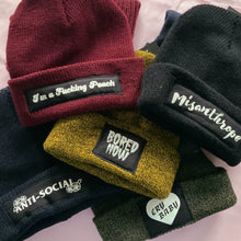 Load image into Gallery viewer, Hand printed Beanie Hats with Patches
