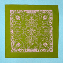 Load image into Gallery viewer, Ornamental Art Nouveau - hand illustrated screen printed 100% cotton scarf / bandana
