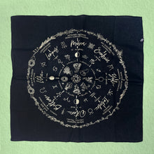 Load image into Gallery viewer, Witchy Sabbat Pagan Wiccan Calendar Cotton Bandana Scarf
