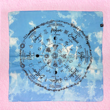 Carica l&#39;immagine nel visualizzatore di Gallery, Elemental Air Witchy Sabbat Pagan Wiccan Calendar Cotton Bandana Scarf
