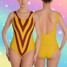 Load image into Gallery viewer, House of Griffindor - Red &amp; gold One-Piece Swimsuit
