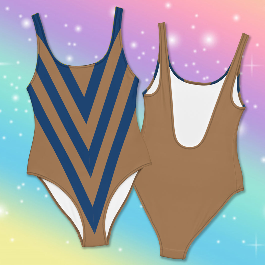Hogwarts House of Ravenclaw - Blue & Beige One-Piece Swimsuit
