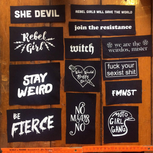 BUY 5 + 1 FREE! Riot girl, Feminist, girl power DIY screen printed patches! - ScreenGirl Merch