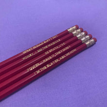 Lade das Bild in den Galerie-Viewer, Buffy Pencils back to school | BtVS quotes | gold engraved pencil | quote pencil | tv series pop culture - ScreenGirl Merch
