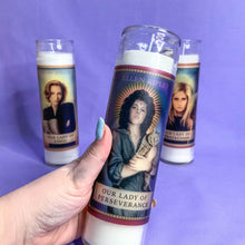 Carica l&#39;immagine nel visualizzatore di Gallery, witchy  votive glass prayer candle prayer candle | strength | persevere | Ripley Buffy Scully Pop Culture Madonnas | feminist female icon - ScreenGirl Merch
