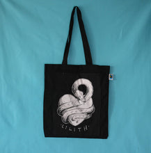 Load image into Gallery viewer, Witchy Lilith Snake Heart Goddess | tote bag | screen printed etching hand made - ScreenGirl Merch
