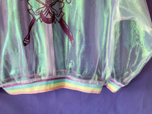 Lade das Bild in den Galerie-Viewer, Magical girl boy iridescent organza hand printed bomber jacket - ScreenGirl Merch
