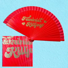 Load image into Gallery viewer, Feminist Killjoy Wooden Shade Fan
