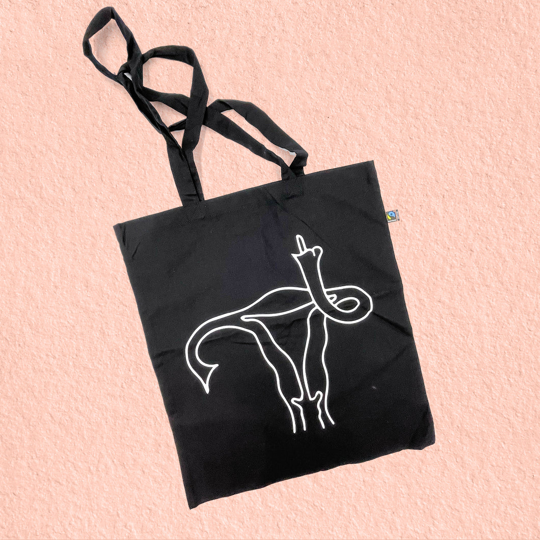 Angry Uterus Feminist Solidarity Screen Printed Tote Bag